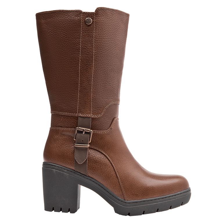 Bota Cuero Mujer Marrón