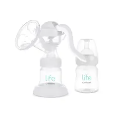 CARESTINO - Extractor de Leche Manual con Mamadera Gris