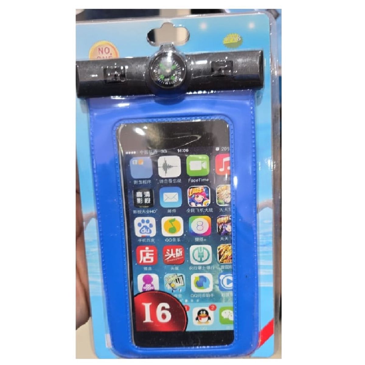 ANGELES DEL HOGAR - FUNFA PROCTECTORA PARA TELEFONO  RESISTENTE AL AGUA AZUL