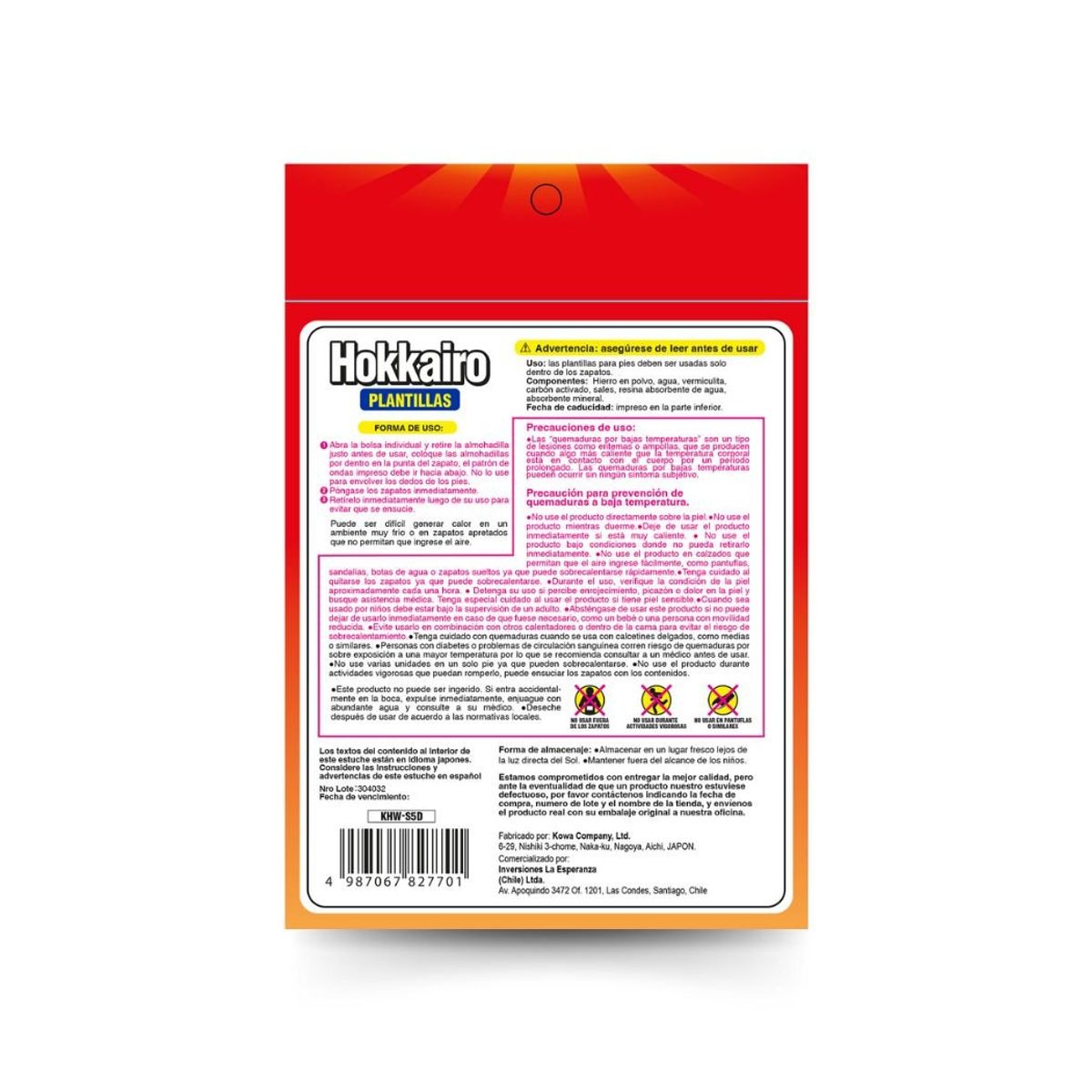 HOKKAIRO - Hokkairo Plantillas Térmicas Para Zapatos 5 Pares