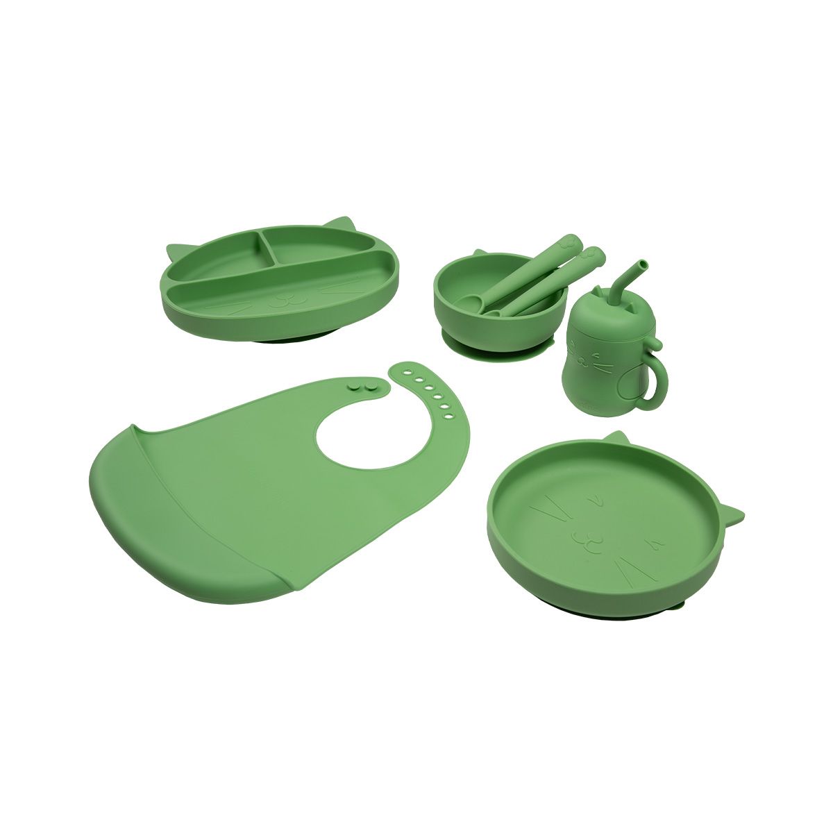 CARESTINO - Set De Alimentación Carestino Gatito Verde Salvia