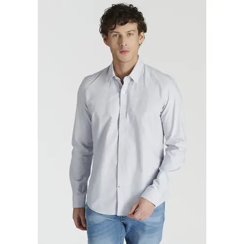 NEW MAN - Camisa Isoter Heritage Gris Newman_.