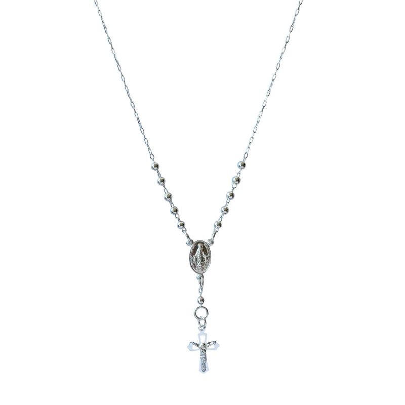 ANDREA COGGIOLA JOYAS - Collar Rosario Virgen De Los Rayos Plata Fina 925