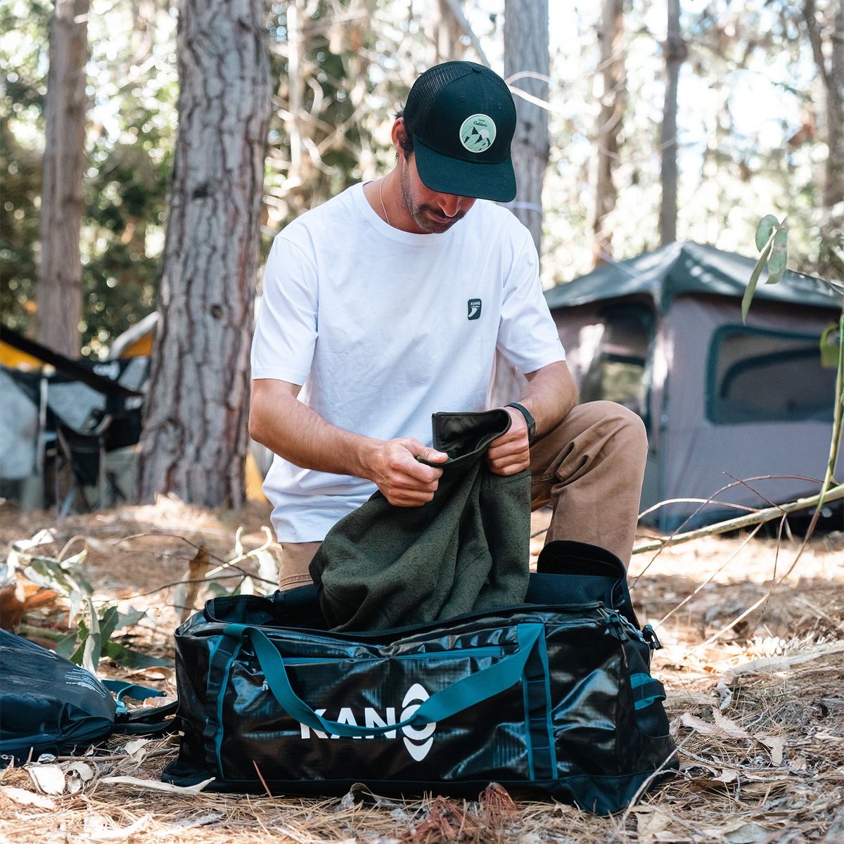 KANO - Bolso Mochila Impermeable Negro Kano Outdoor 60L Plegable