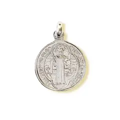 ANDREA COGGIOLA JOYAS - Colgante Medalla San Benito 19mm Plata Fina 925