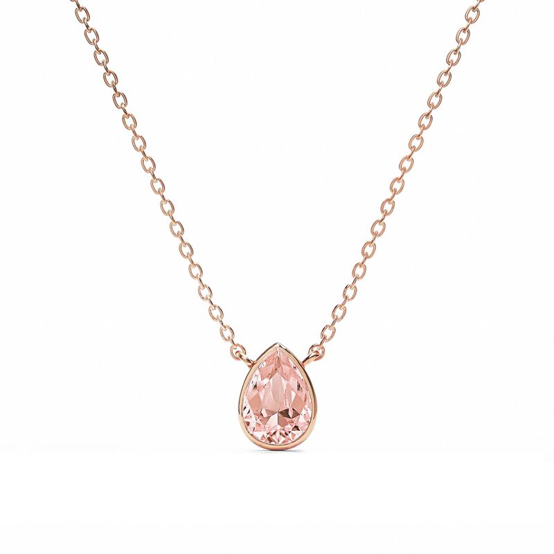 BLOOM CRYSTAL - Collar Gota de Luz Cristal Austria 10 mm Baño Oro Rosado