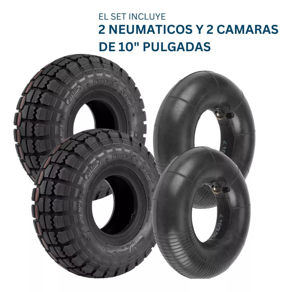 GENERICO - Set Neumaticos Con Camara 10 Pulgadas 2 Unidades Dicas