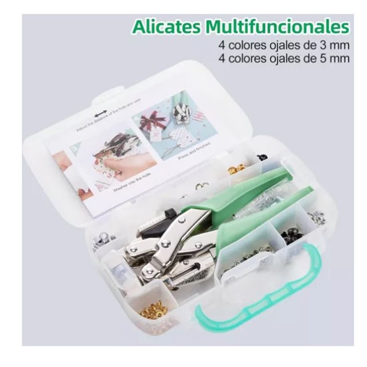 ESHOPANGIE - Kit Remachadora Perforadora Ojetillos Más 160 Ojetillos