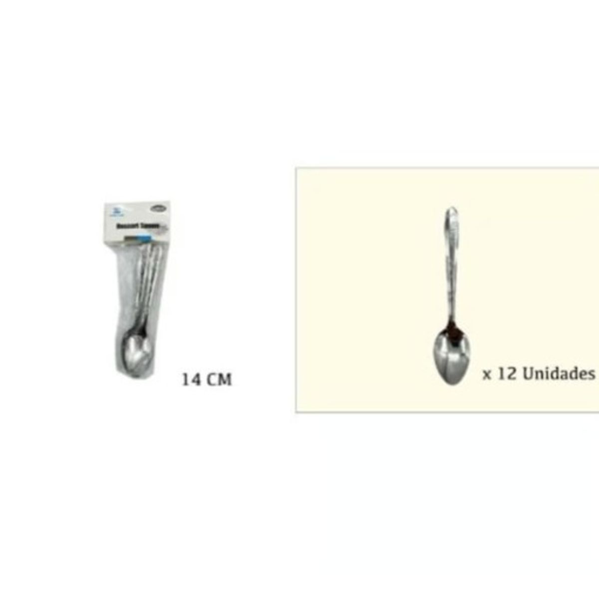 GENERICO - Cuchara Acero Inoxidable 12 Piezas 14 Cm