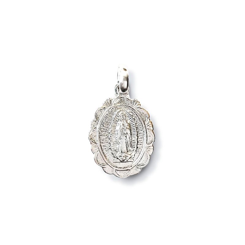 ANDREA COGGIOLA JOYAS - Colgante Medalla Virgen De Guadalupe Blonda Plata Fina 925