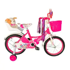 GENERICO - Bicicleta Aro 16 Infantil Con Peluchero Rosado Shengdi