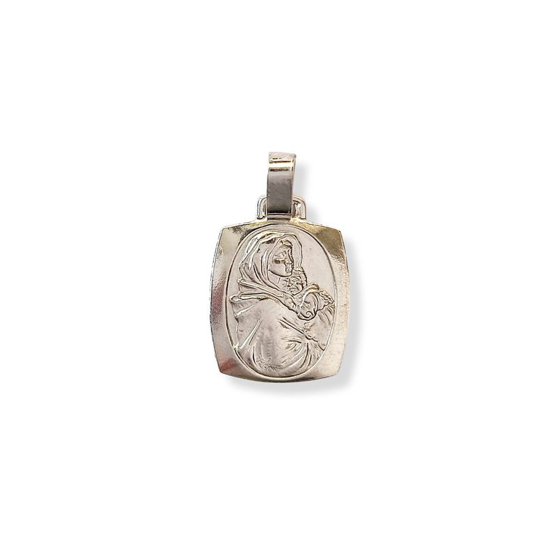 ANDREA COGGIOLA JOYAS - Colgante Medalla Virgen Niño Plata Fina 925