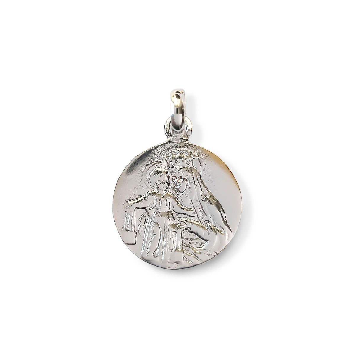 COGGIOLA - Colgante Medalla Virgen Del Carmen 18mm Plata Fina 925