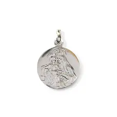 ANDREA COGGIOLA JOYAS - Colgante Medalla Virgen Del Carmen 18mm Plata Fina 925