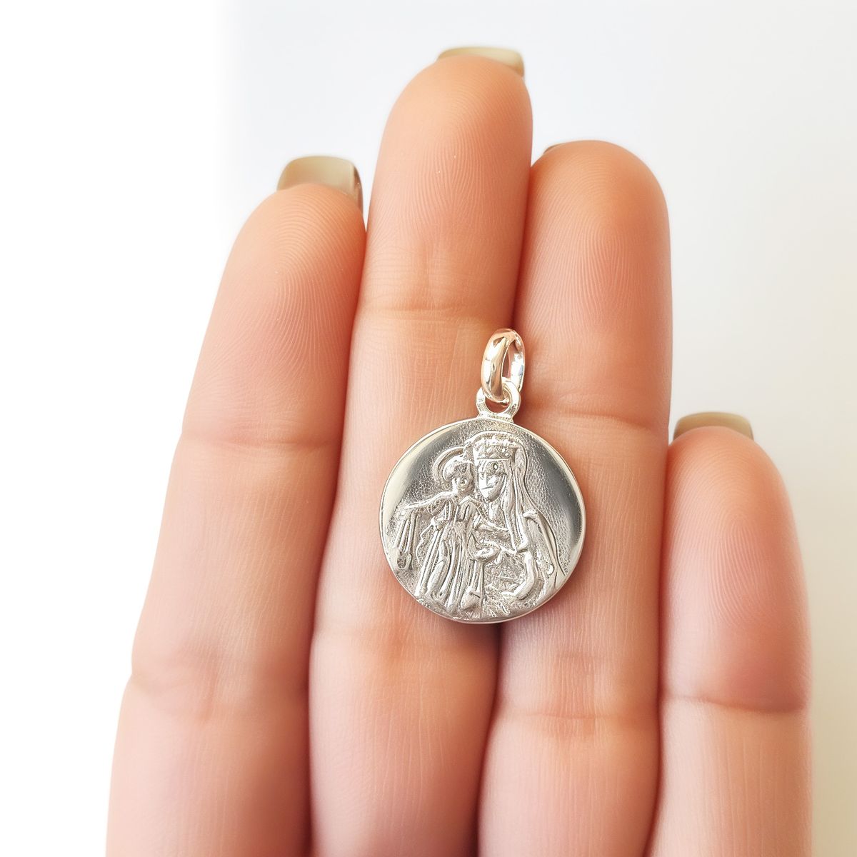 COGGIOLA - Colgante Medalla Virgen Del Carmen 18mm Plata Fina 925