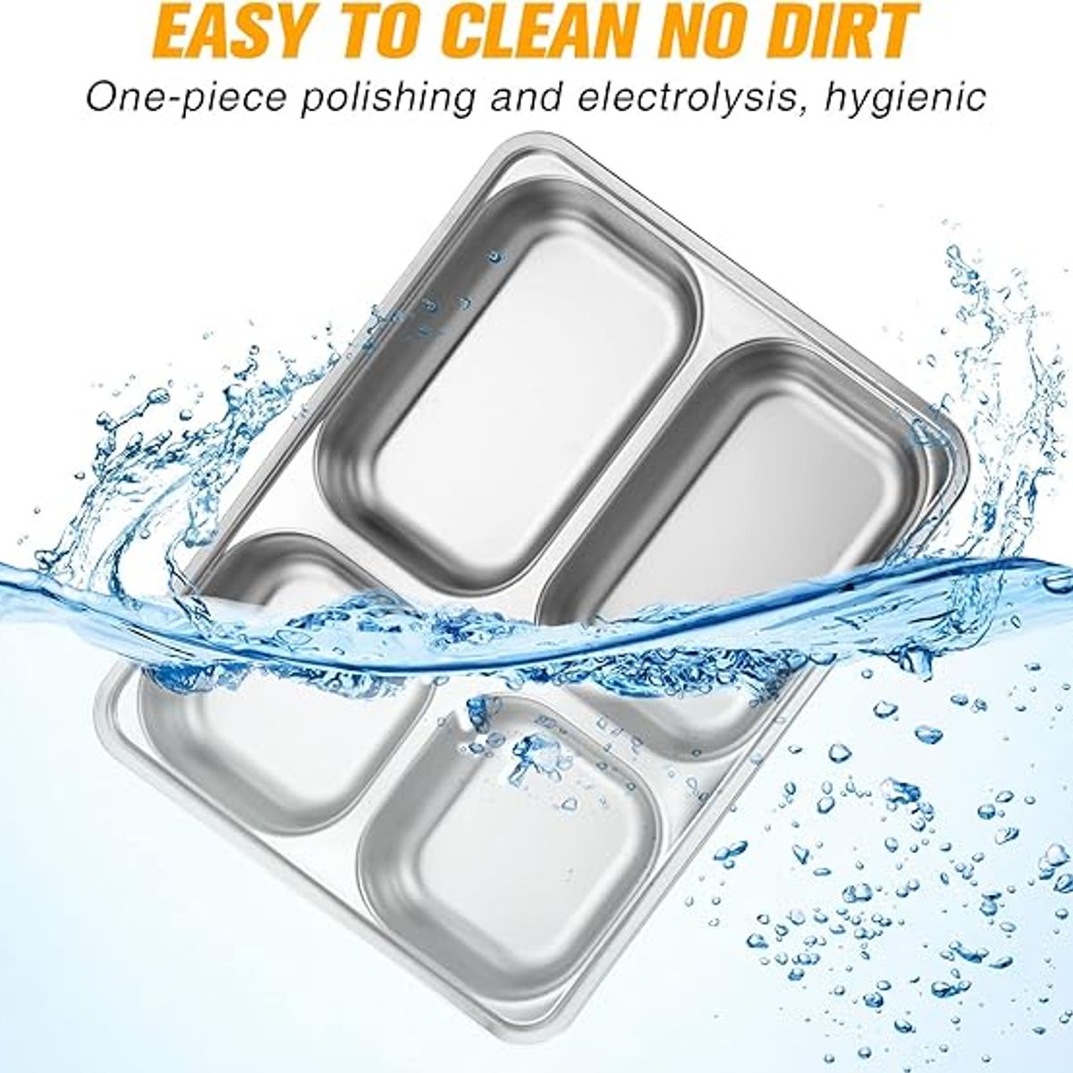 GENERICO - Bandeja de Acero Inoxidable forma rectangular Para Niños