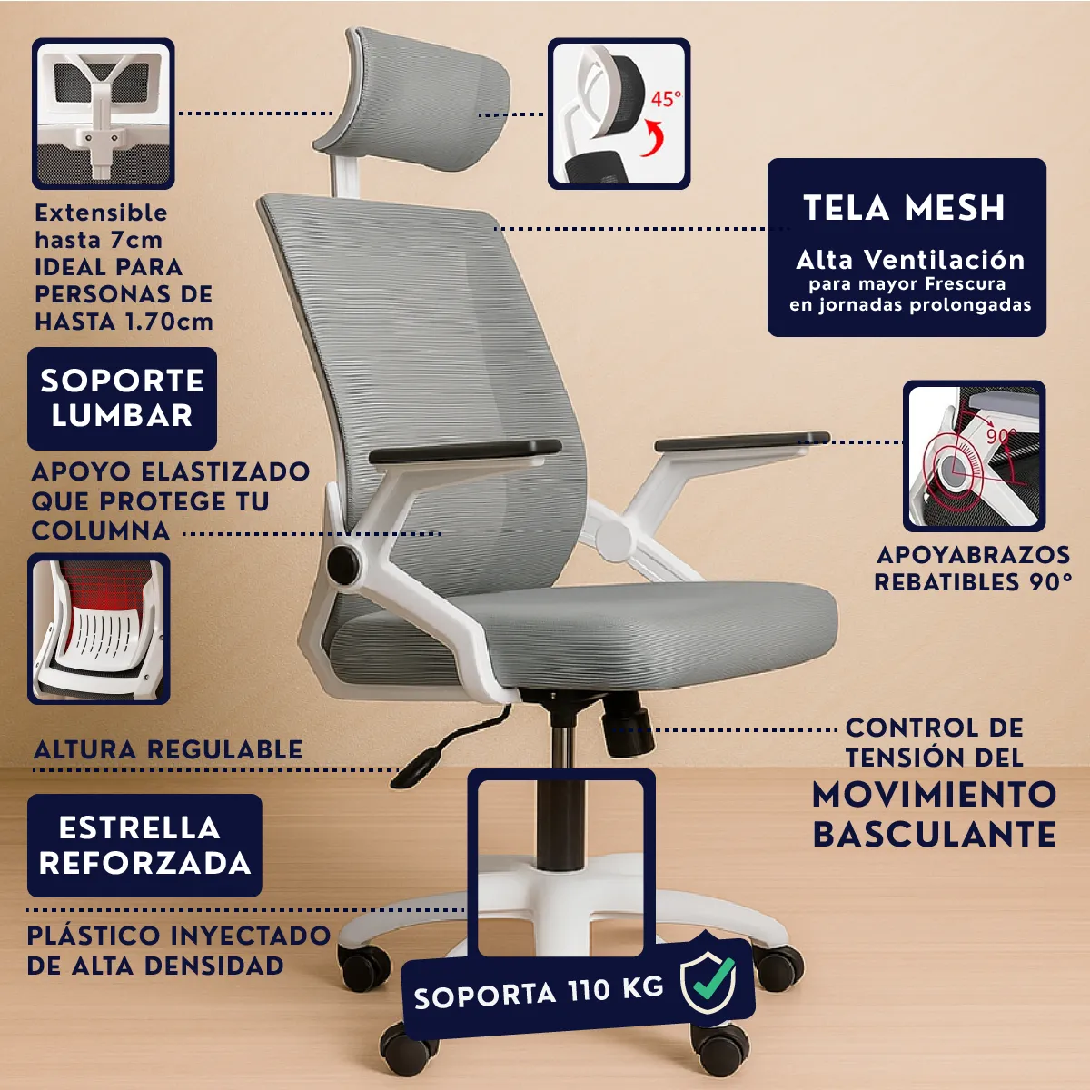 RD - Silla Oficina Pc Escritorio Rd Gamer Ergonomica Apoyacabeza ByG