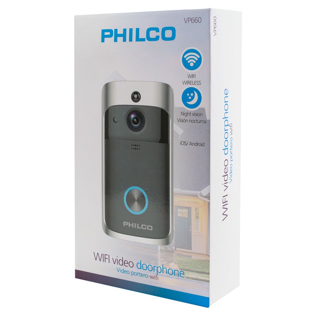 PHILCO - VIDEO PORTERO INALÁMBRICO WIFI VP660 PHILCO COLOR GRIS OSCURO Open box