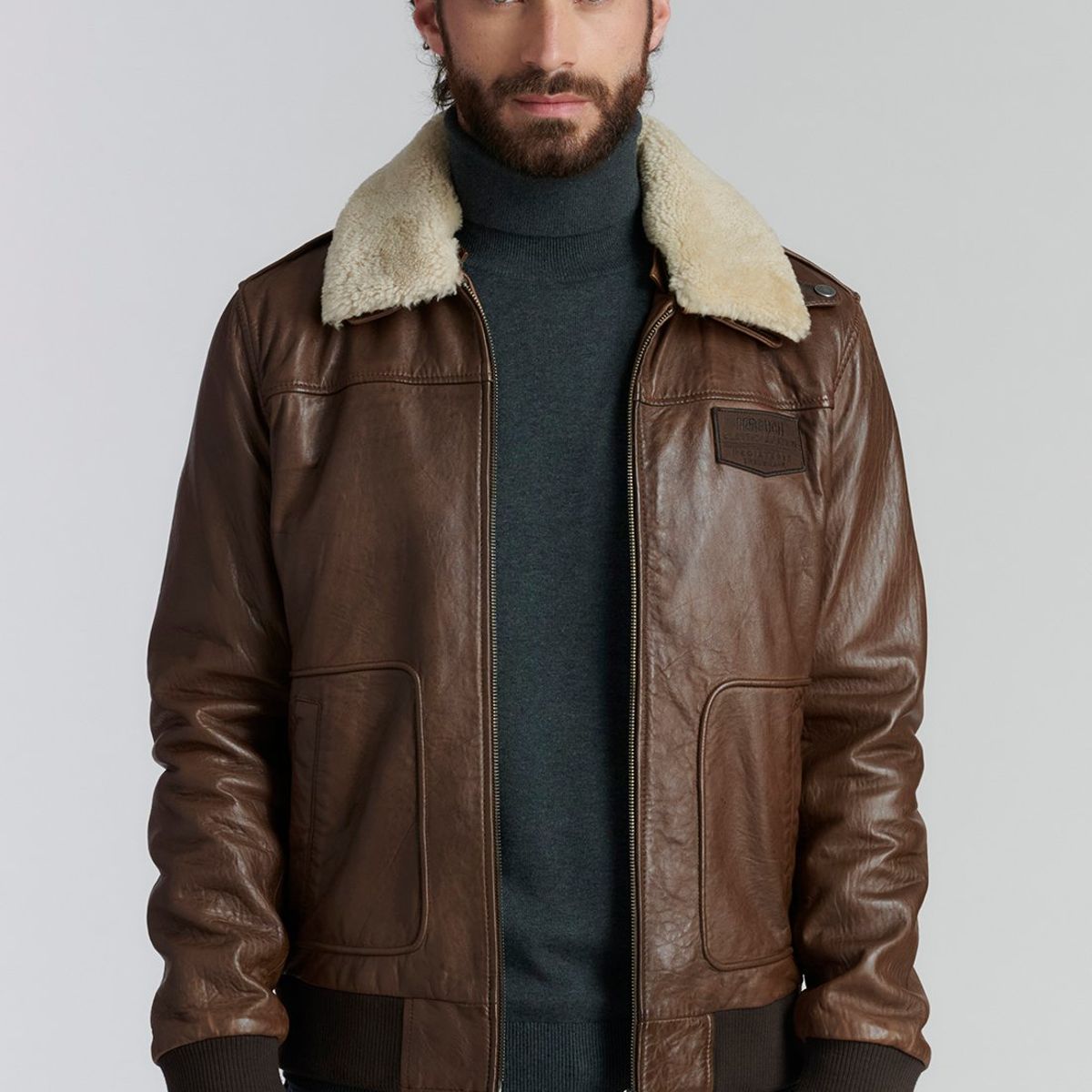 FEROUCH - Chaqueta Cuero Montana Fr Café Ferouch