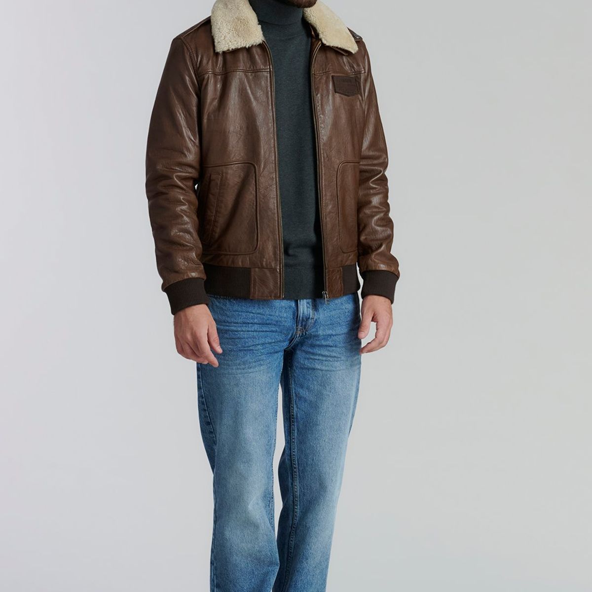 FEROUCH - Chaqueta Cuero Montana Fr Café Ferouch