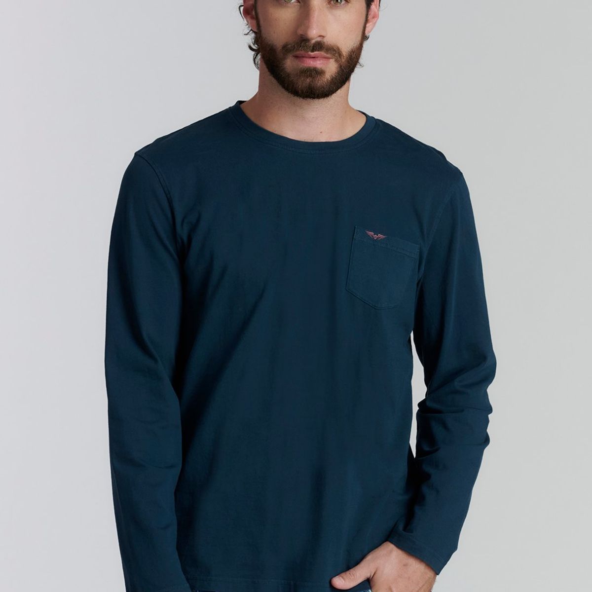 FEROUCH - Polera Básica  Oregon Fr Azul Ferouch