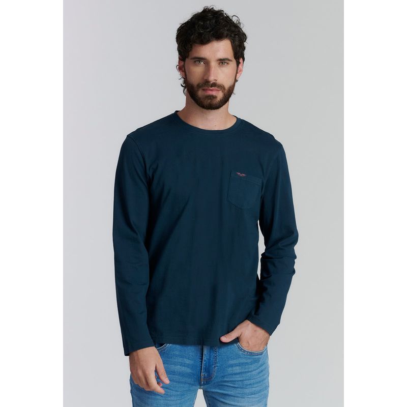 FEROUCH - Polera Básica  Oregon Fr Azul Ferouch