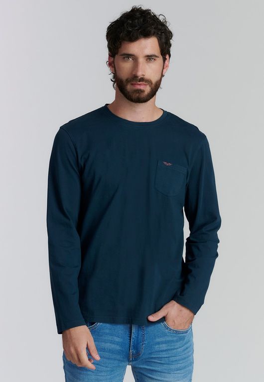 Polera Basica Oregon Fr Azul Azul S