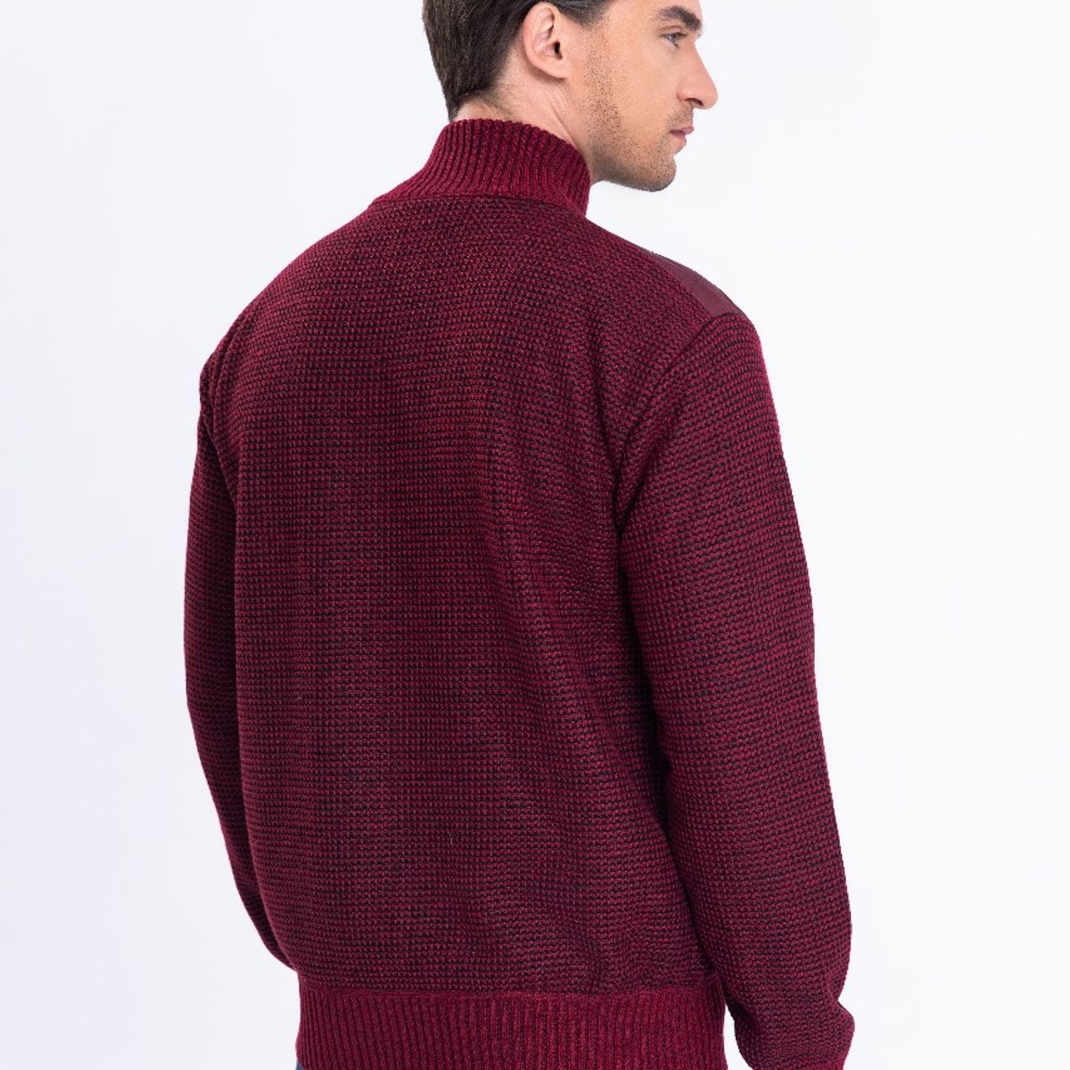 LIKE SHOP - Sweater Algodon Chaqueta Forro Piel Cuello Alto Bolsillos Cierre 7175