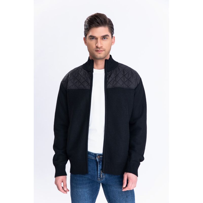 MPROPIA - Sweater Algodon Chaqueta Forro Piel Cuello Alto Bolsillos Cierre 7175