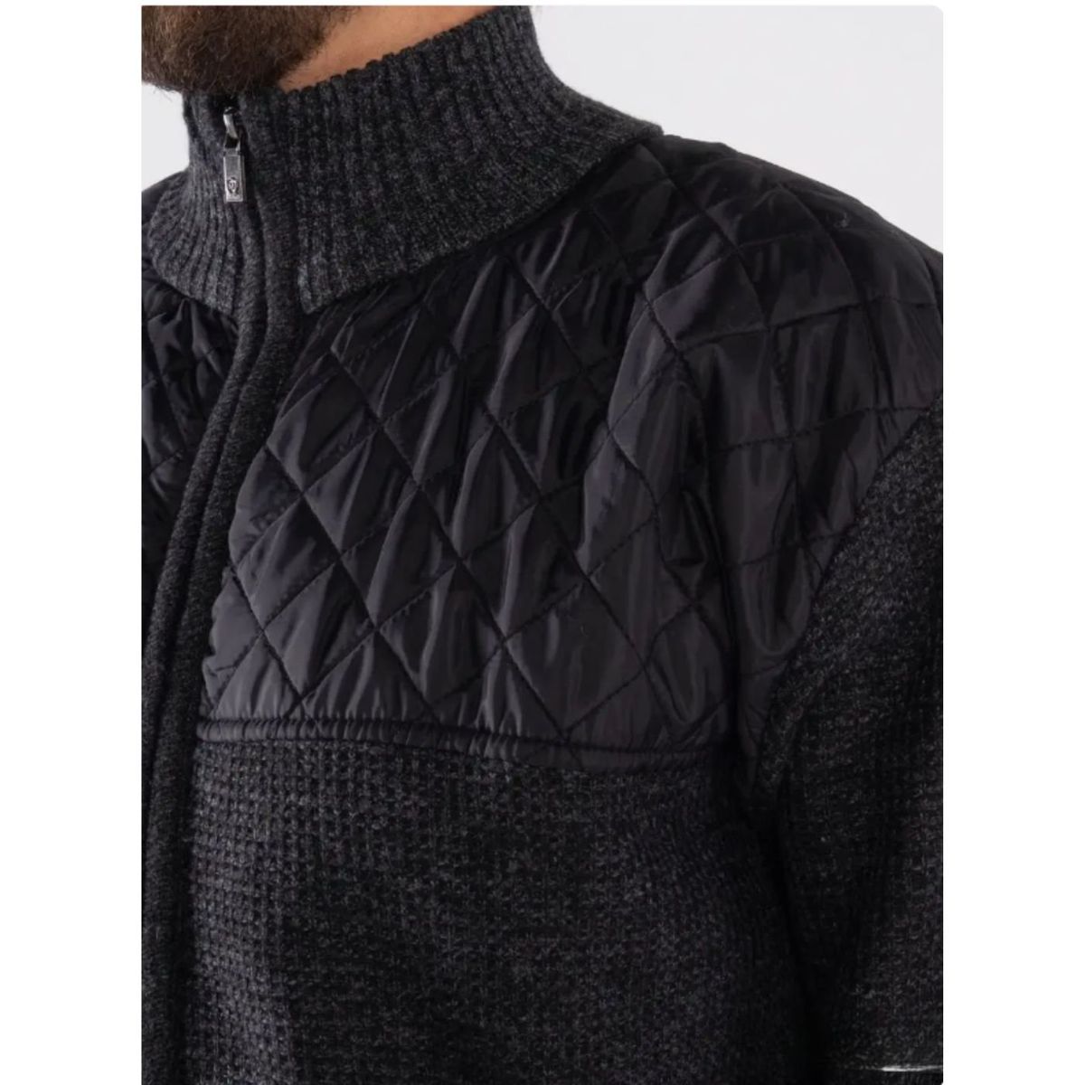 LIKE SHOP - Sweater Algodon Chaqueta Forro Piel Cuello Alto Bolsillos Cierre 7175
