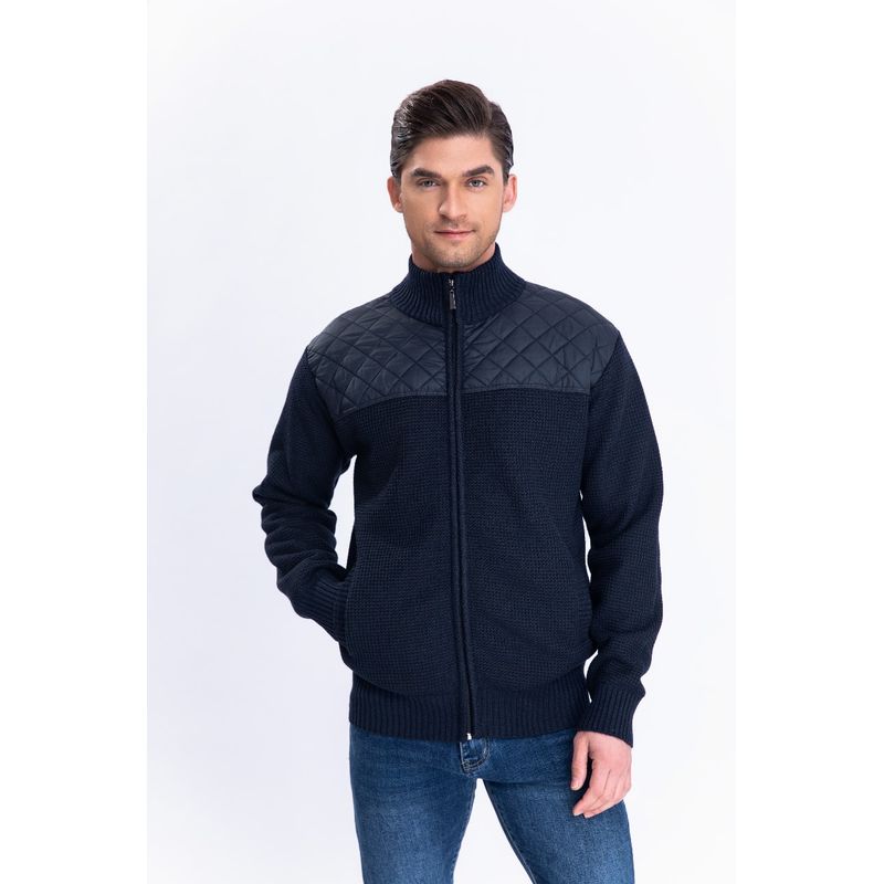 MPROPIA - Sweater Algodon Chaqueta Forro Piel Cuello Alto Bolsillos Cierre 7175