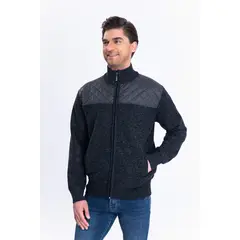 MPROPIA - Sweater Algodon Chaqueta Forro Piel Cuello Alto Bolsillos Cierre 7175