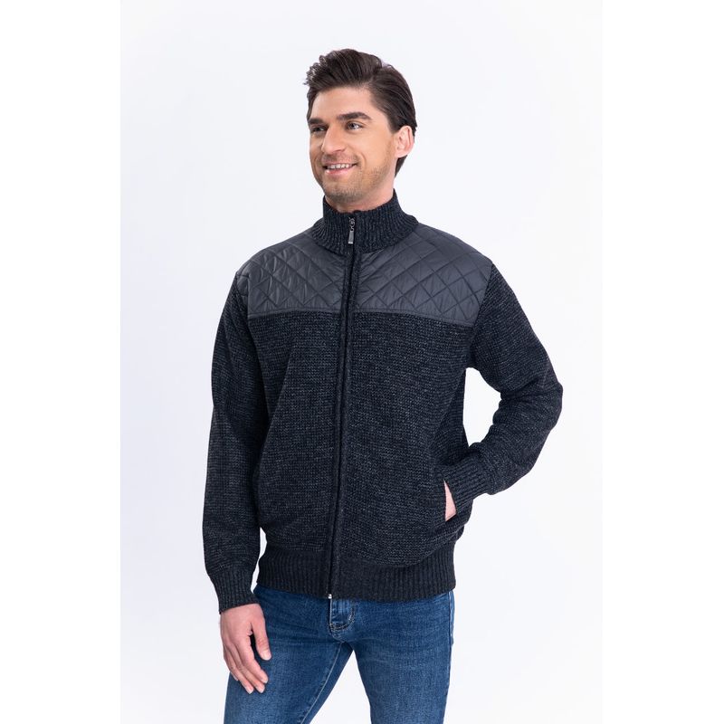 MPROPIA - Sweater Algodon Chaqueta Forro Piel Cuello Alto Bolsillos Cierre 7175