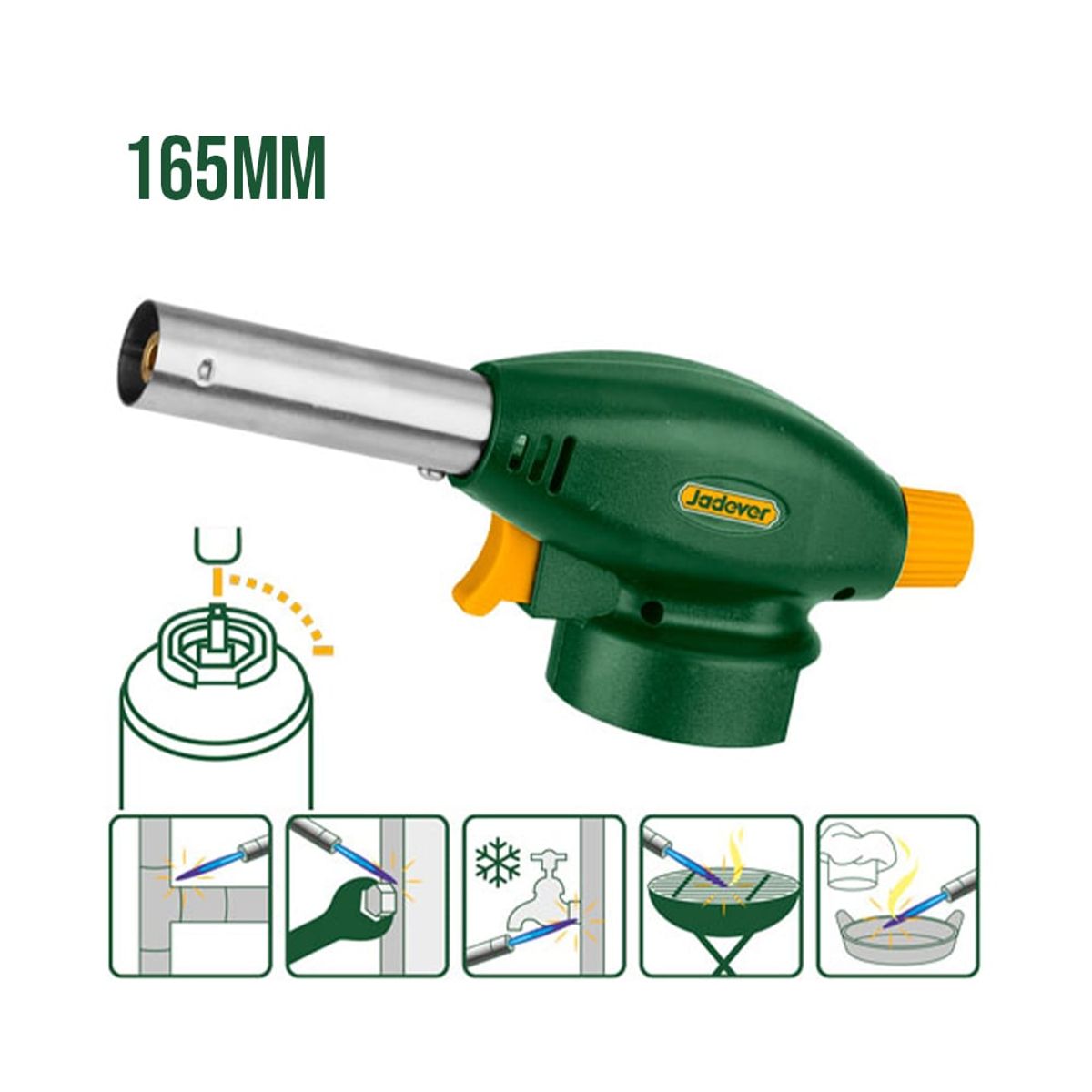 JADEVER - Soplete A Gas Repostería Camping Gasfitería 165mm Jadever