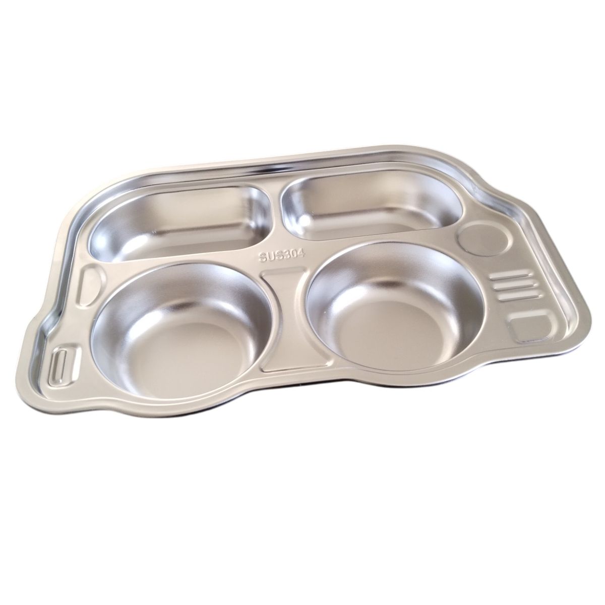 GENERICO - Bandeja de Acero Inoxidable forma Bus Para Niños