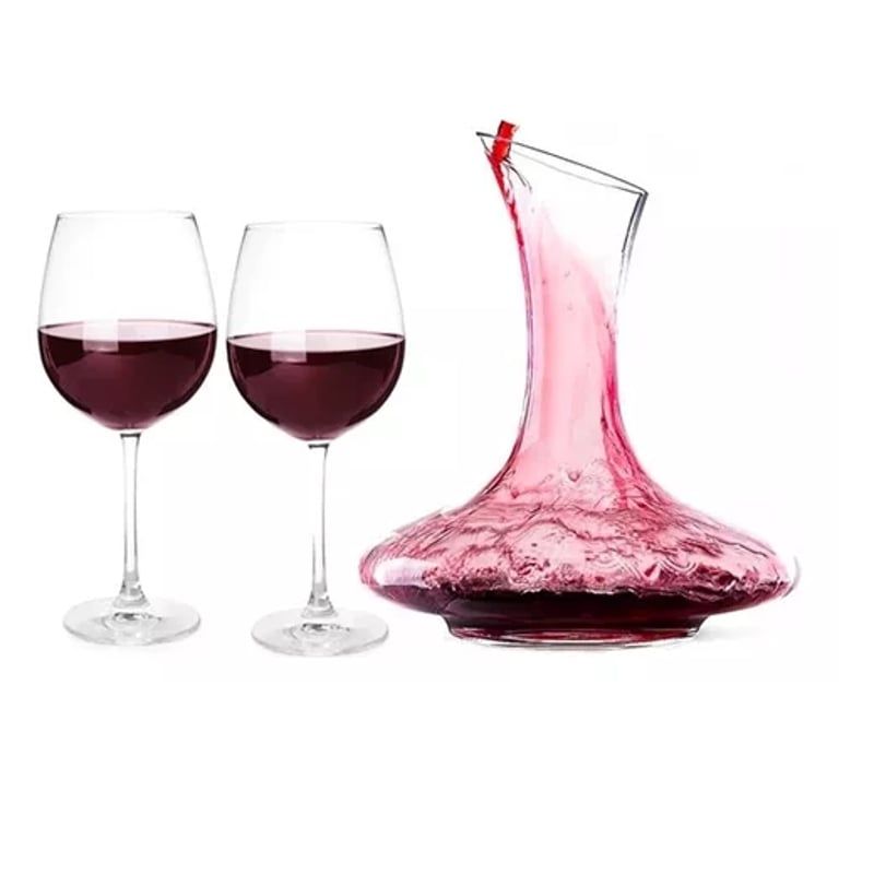 GENERICO - Set Aireador Para Vinos Decantador + X2 Copas De Vino Copas