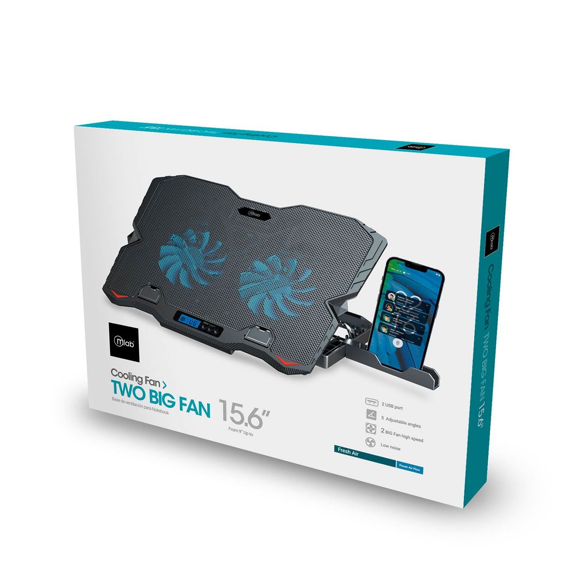 MLAB - Ventilador Notebook 15,6 Dual Fan -9382