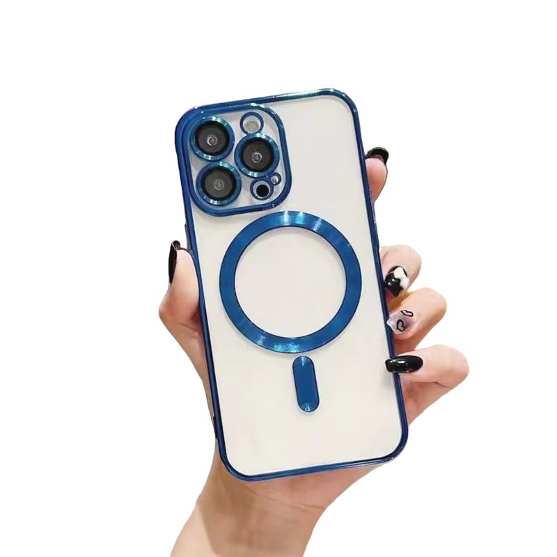 GENERICO - Carcasa Magsafe para iPhone 15 Pro / Azul Lentes