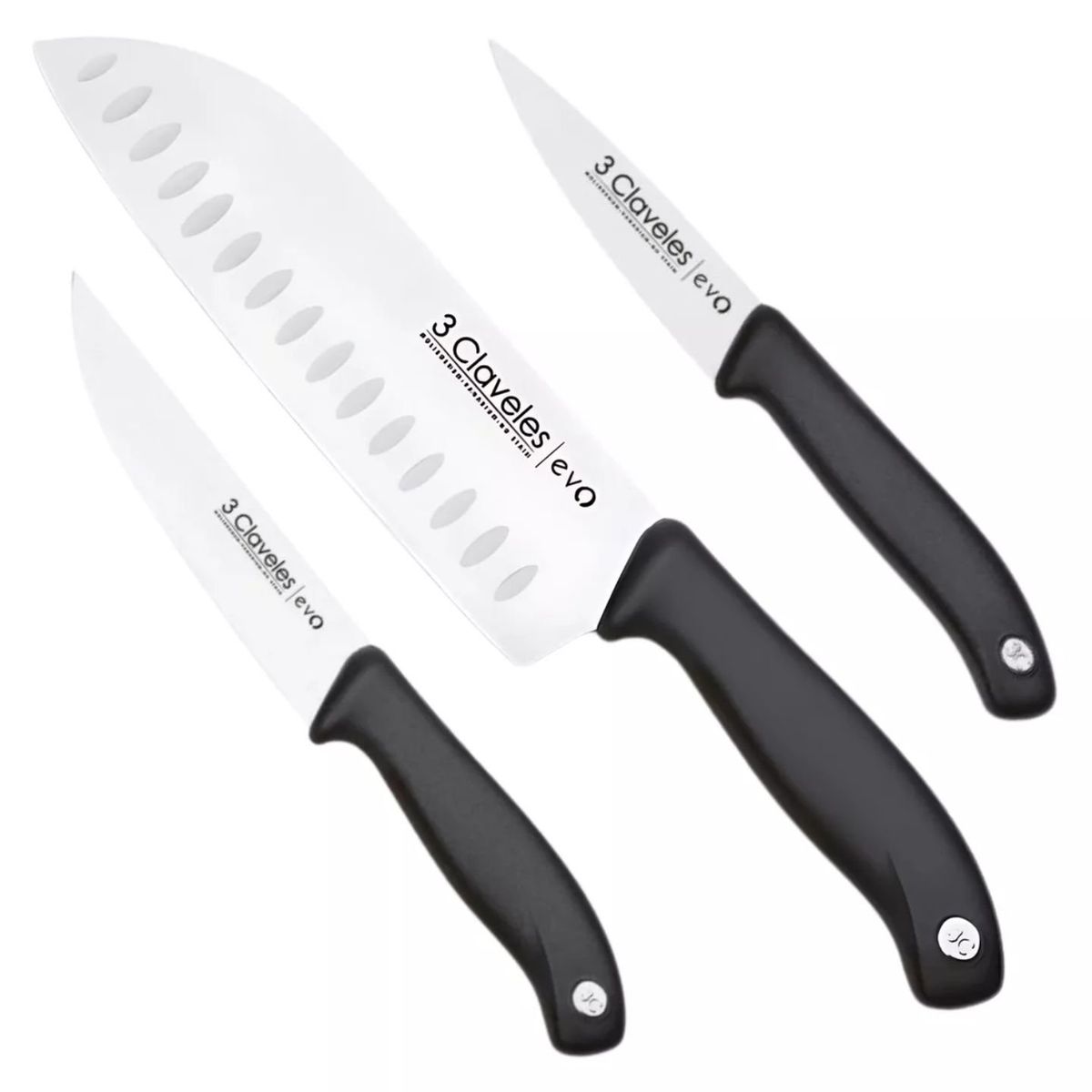 3 CLAVELES - Cuchillo 3 Claveles Santoku Cocina Verduras Set De Tres