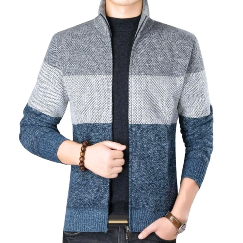 MPROPIA - Sweater Chaqueta Cuello Subido Algodón Forro Piel 7170.
