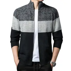 MPROPIA - Sweater Chaqueta Cuello Subido Algodón Forro Piel 7170