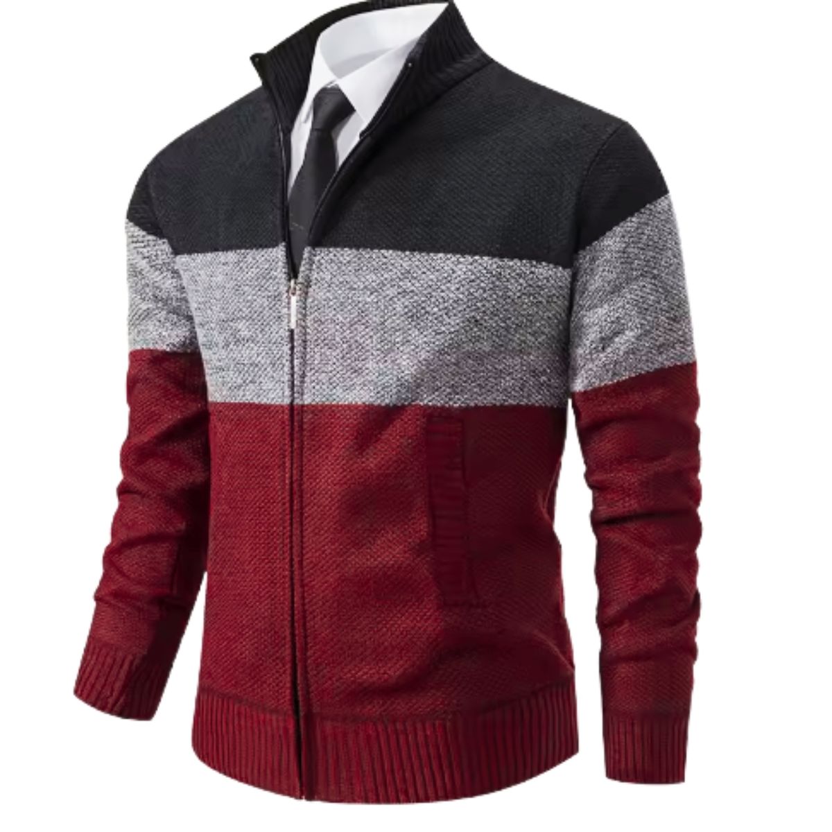GENERICO - Sweater Chaqueta Cuello Subido Algodón Forro Piel 7170