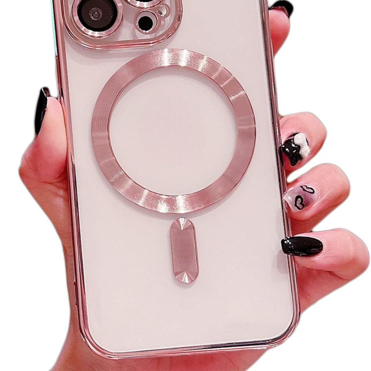 GENERICO - Carcasa Magsafe para iPhone 15 Pro / Rosa Lentes