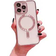 GENERICO - Carcasa Magsafe para iPhone 15 Pro / Rosa Lentes