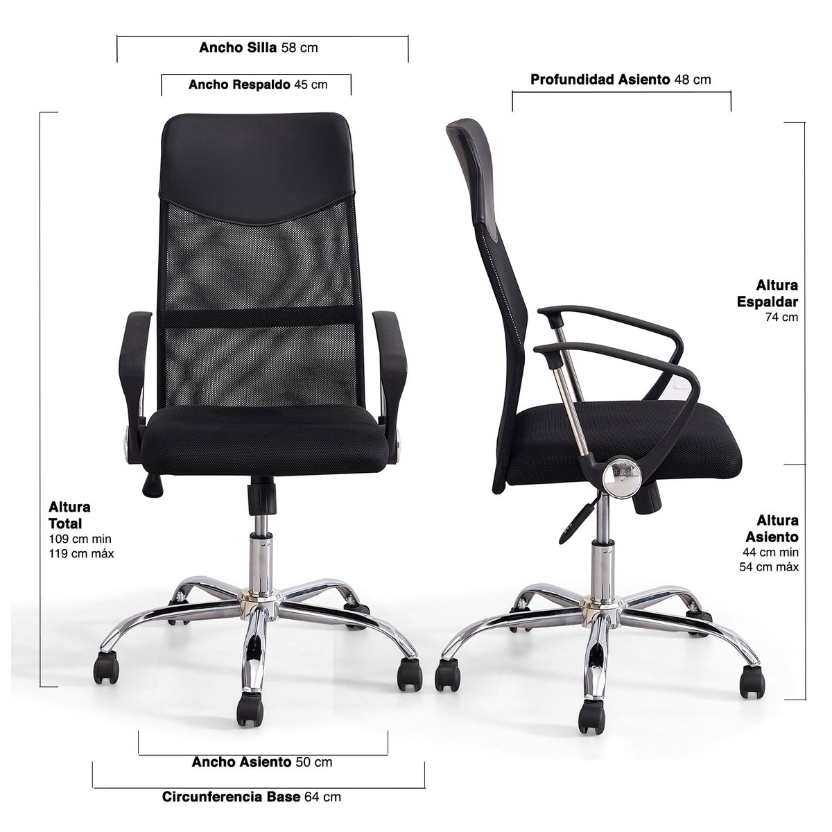 NOVAHUS - Silla de Oficina Autonomy Max Negro