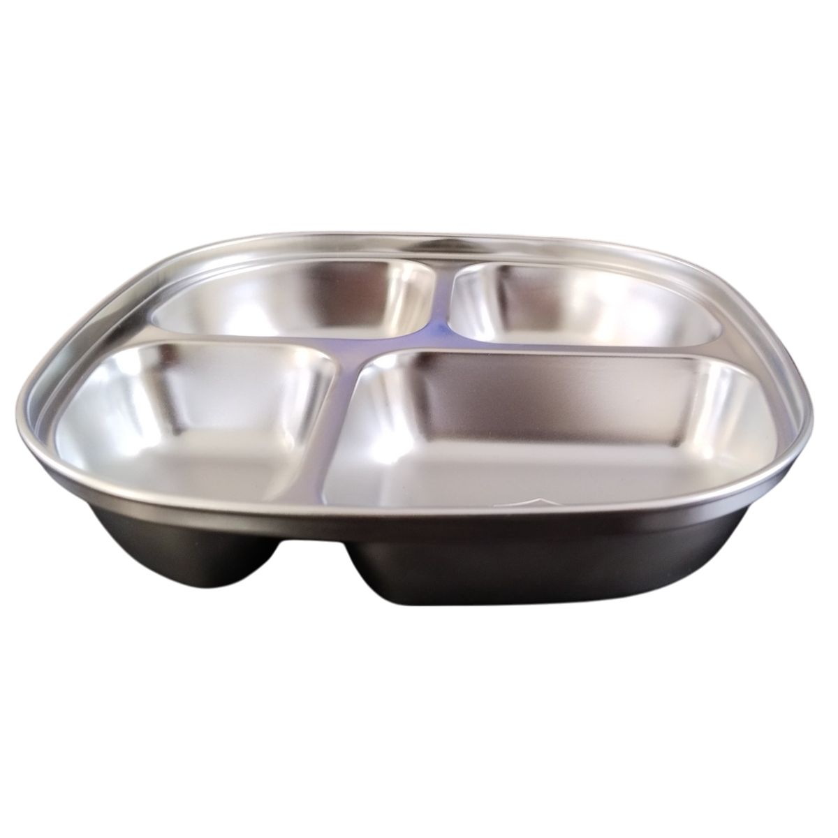 GENERICO - Bandeja de Acero Inoxidable forma redondeada Para Niños