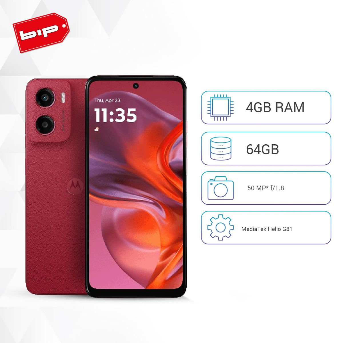 MOTOROLA - Celular Moto G05 4+64GB - Red -Nuevo