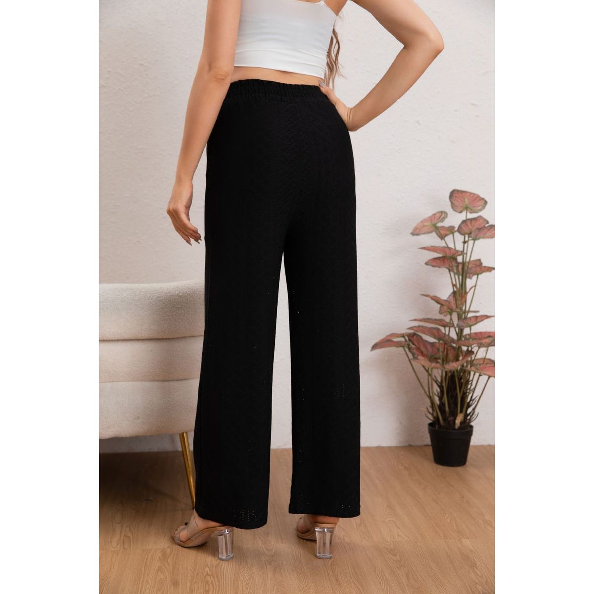 LIKE SHOP - Pantalon Playero Mujer Broderie Juvenil Verano 5004