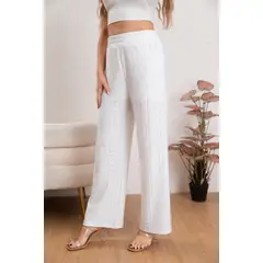 MPROPIA - Pantalon Playero Mujer Broderie Juvenil Verano 5004