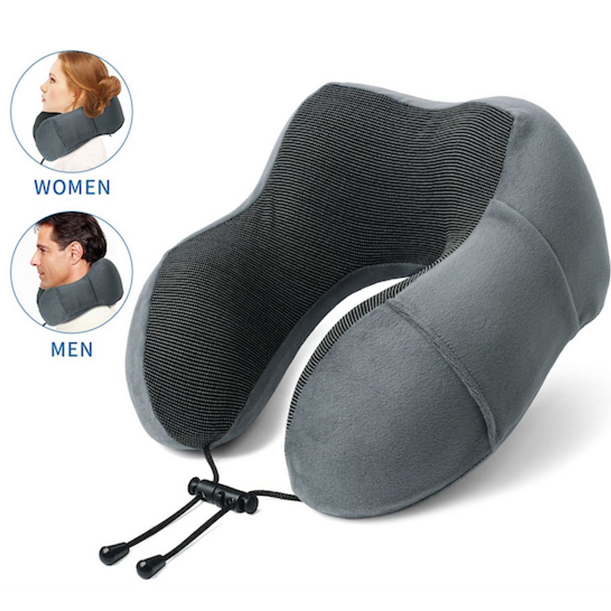 GENERICO - Cojín Almohada Para Cuello De Viaje Espuma De Memoria